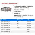 thumbnail image 2 of Left Headlight Assembly - Compatible with 2016 - 2020 Honda Civic 2017 2018 2019, 2 of 2
