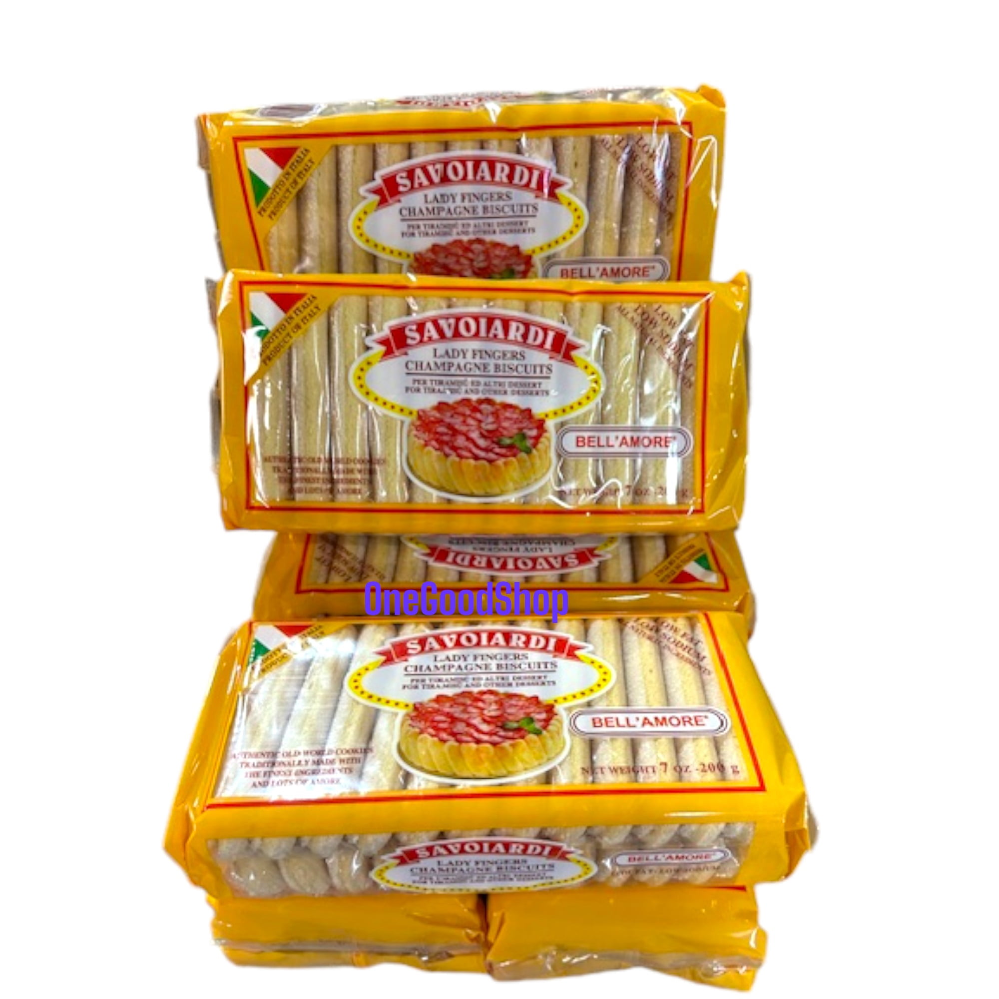 Savoiardi, Lady Fingers Champagne Biscuits (Pack of 12), 7 oz- Bulk Pakaging