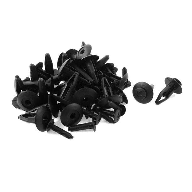30Pcs 7mm Agujero Moldura de Coche Grapa de Retención Tornillo Plástico Negro