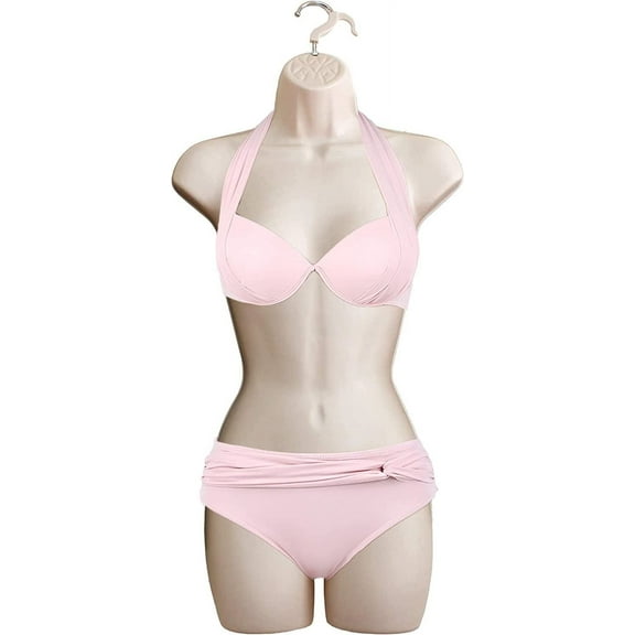 DisplayTown Flesh Female Mannequin Hollow Back Dress Body Torso Dress Form & Hanging Hook, S-M Sizes (1)