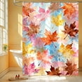 thumbnail image 5 of Watercolor Maple Leaf Shower Curtain Colorful Maple Leaf Shower Curtain Beautiful Shower Curtain Decoration Set with Hooked Polyester for Thanksgiving Harvest housewarming Gift, 5 of 6