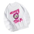 thumbnail image 2 of Sudadera de mujer Sudadera con cuello redondo Camisa estampada de moda blanca Jersey de manga larga Tops de manga larga para salir de compras , S S Yinane Camisa de entrenamiento, 2 of 8