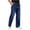 Dark Blue, variant on Mens Denim Wide Leg Casual Pants, Elastic Waist with Loose Fit and Classic Washed Denim Texture Black XL