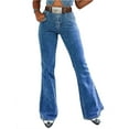 thumbnail image 2 of High Waist Flare Jeans, Classic Bell Bottom Denim Pants, Medium Wash Blue (US, Alpha, X-Large, Regular, Regular, Blue), 2 of 4