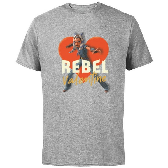 Star Wars Ahsoka Tano Rebel Valentine - Short Sleeve Cotton T-Shirt for Adults - Customized-Athletic Heather