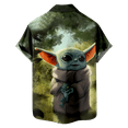 thumbnail image 4 of Men's Hawaiian Shirt Yoda Printed Graceful Big And Tall Tropical Shirts for Men for Teenagers Beach Party, 4 of 12