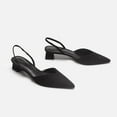 thumbnail image 2 of Xfvqtps Ladys High Heels Shoes Simplicity Pointy Toe Chunky Heel Slingback Slip On Fashion Single Shoes Heel High 4CM Black, 2 of 6
