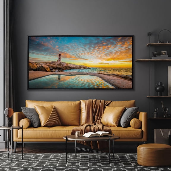 Peggys Cove Lighthouse Print Art Sky Sea Print Art Nova Scotia Wall Art Canada Photography Wall Art lighthouse ocean view Poster Decor, Size 8x12 UNFFRAMED F03.1.8l2893