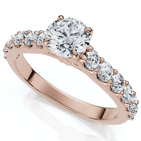 Pompeii 1Ct Pave Cathedral Diamond Engagement Ring 14k Gold Lab Grown (F/G,VS1-VS2)