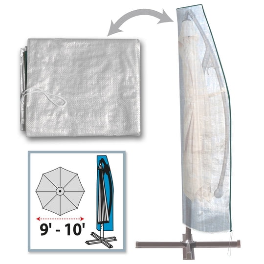 SUNRISEUMBRELLA Protective Cover Fits up 9' to 10' Hanging Umbrella Offset Patio Umbrella Outdoor Furniture Protector (For hanging umbrella)