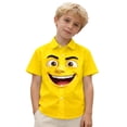 thumbnail image 4 of WOYY Girls Casual Beach Shirt Funny Expression Short Sleeved Button Down Shirt, Sizes 3-15, 4 of 5