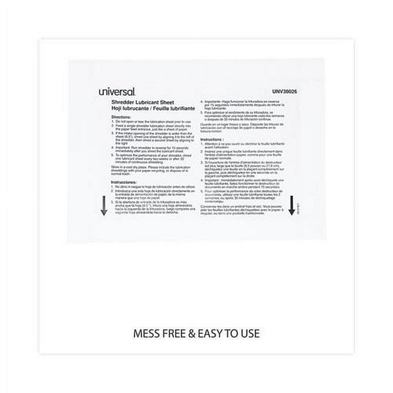 Shredder Lubricant Sheets, 5.5" X 2.8", 24/pack | Bundle of 2 Packs