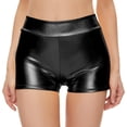 thumbnail image 1 of HSHDLDF Womens Metallic Booty Shorts High Waisted Shiny Rave Bottoms for Dance Festival Costumes, 1 of 5