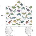 thumbnail image 3 of Wearable Blanket,White Cartoon Dinosaurs Names Pattern Hooded Wearable Flannel Blanket for Adults & Teens,Winter Poncho Shawl Wrap Cape Cozy Anti-Pill,50"x60", 3 of 5