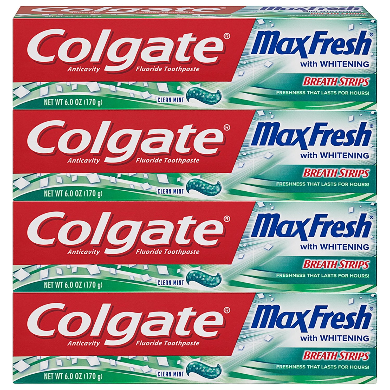 Colgate Max Fresh Whitening Toothpaste with Breath Strips, 6 Oz