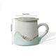 thumbnail image 2 of Elegante taza de café verde con tapa (juego de 1 unidad), exquisita taza de cerámica con estilo de tinta, capacidad de 345 ml for uso en la oficina., 2 of 7