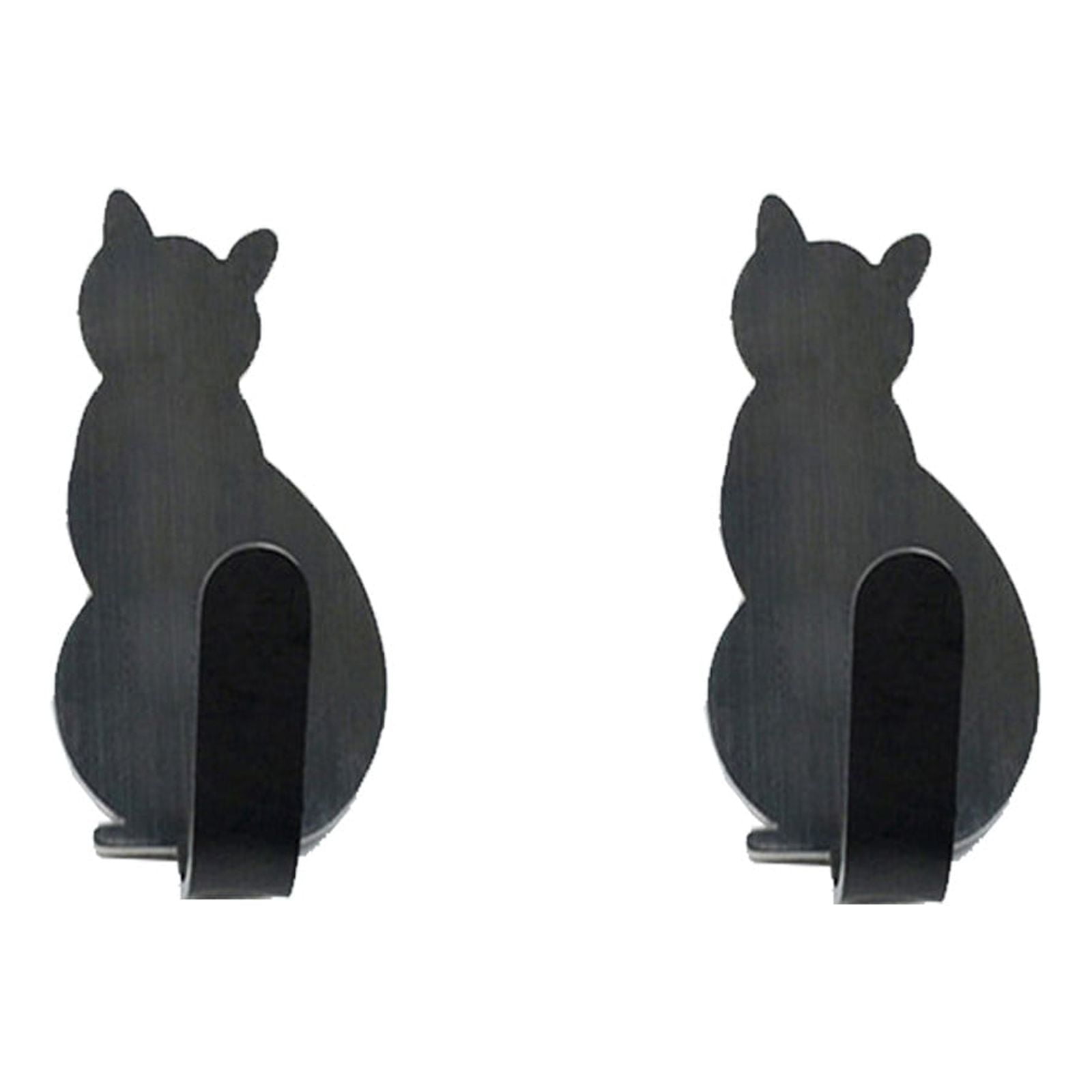 Ycolew 2 Pcs Cute Cat Key Hooks Cat Adhesive Coat Hooks for Wall ...