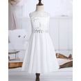 thumbnail image 6 of iEFiEL Girls Sequined Lace Chiffon Flower Girl Dress 2 Layers Wedding Birthday Party Dress Ivory 12, 6 of 7
