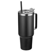 HASLE OUTFITTERS 40 oz Stainless Steel Tumbler with Handle,  Vacuum Insulated Tumblers Bulk, Reusable Double Wall Travel Coffee Mug, Durable Powder Coated Water Bottle(Black, 1)