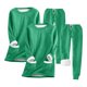 thumbnail image 1 of Puntoco Conjunto De 2 Piezas De top De Manga Larga Cálido De Terciopelo Grueso Con Bolsillo Y Cuello Redondo De Color Sólido Para Mujer Verde S, 1 of 3