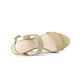 thumbnail image 4 of BLISSFUL STEP Women Platform Slingback Block Heeled Sandals Beige 7, 4 of 6