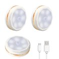 thumbnail image 1 of 3pcs Night Lamp 6 LED Intelligent Sensor Body Induction USB Rechargeable Corridor Bedside Light Sleep Lamp for Baby Room Bedroom Living Room, 1 of 9