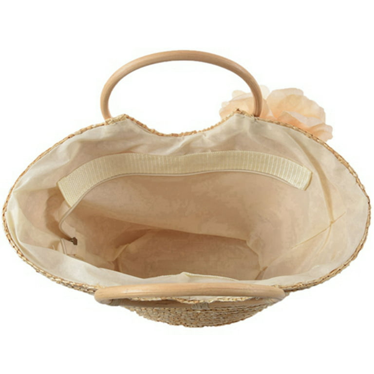 Fashion :: Bags & Purses :: Bridesmaid Small Straw Bag with Leather