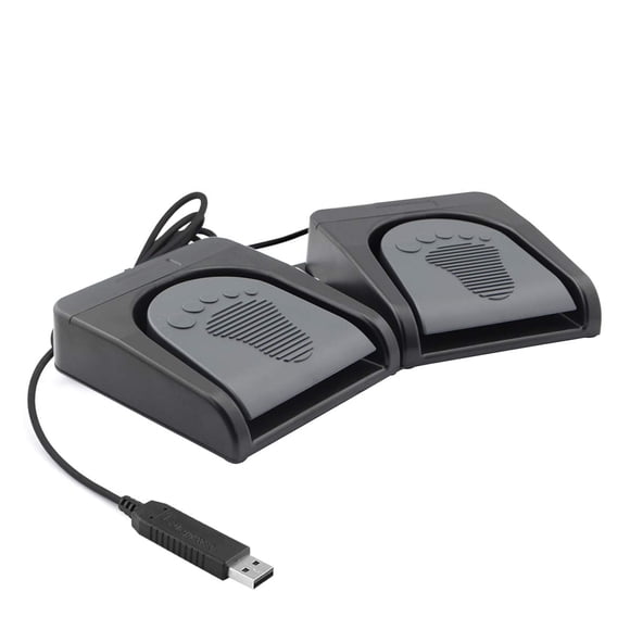 iKKEGOL Upgraded USB Double Pedal Assembly 2 Foot Switch Control 2 Key Button Footswitch Program Video Game Customized PC Keyboar
