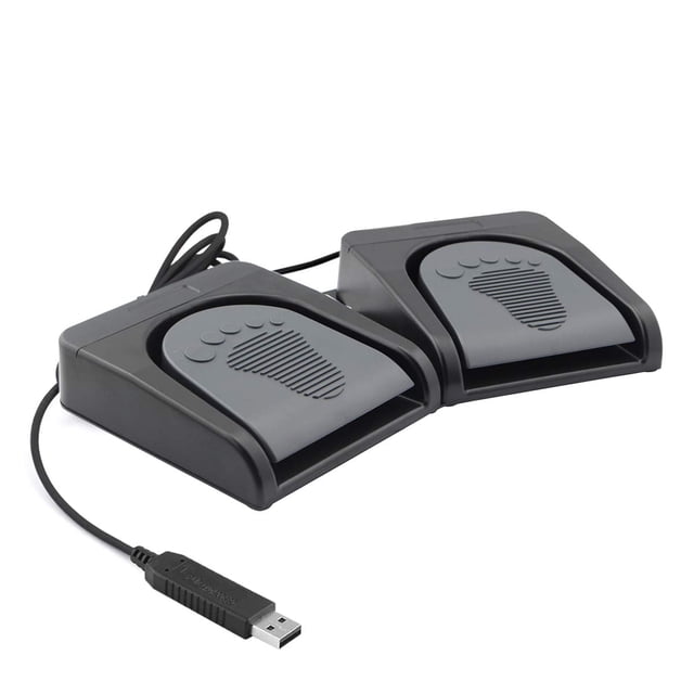 iKKEGOL Upgraded USB Double Pedal Assembly 2 Foot Switch Control 2 Key Button Footswitch Program Video Game Customized PC Keyboar