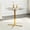 Gold,Transparent, variant on CQSXDA 36 Inch Round Glass Bar Table with Tempered Top and Sturdy Gold Chrome Plated Support for Small Spaces