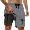 thumbnail image 3 of Men Swim Trunks with Compression Liner Inseam Board Shorts, Bathing Suit with Pockets, Made of Suitable Material for Summer, 3 of 3