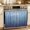 Blue, variant on Oven Skirt Curtain for Kitchen 20x27 Inch, Indigo Blue Ombre Oven Curtain with 8 Ribbon Ties & Ruffle Trim, Stove Skirt Curtain Dishwasher for Cabinets Over Sinks Geometric Stained Glass