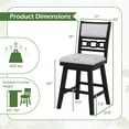 thumbnail image 3 of Costway 25" Swivel Counter Height Chairs Set of 4 with Upholstered Hollow Backrest, 3 of 9