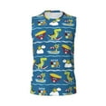 thumbnail image 6 of Lsque Dinosaur on the Beach Vacation Print Men's Cotton Blend Sleeveless Muscle Shirts (S-3XL)- Moisture Wicking, Odor Protection, UPF 30+,Medium, 6 of 8
