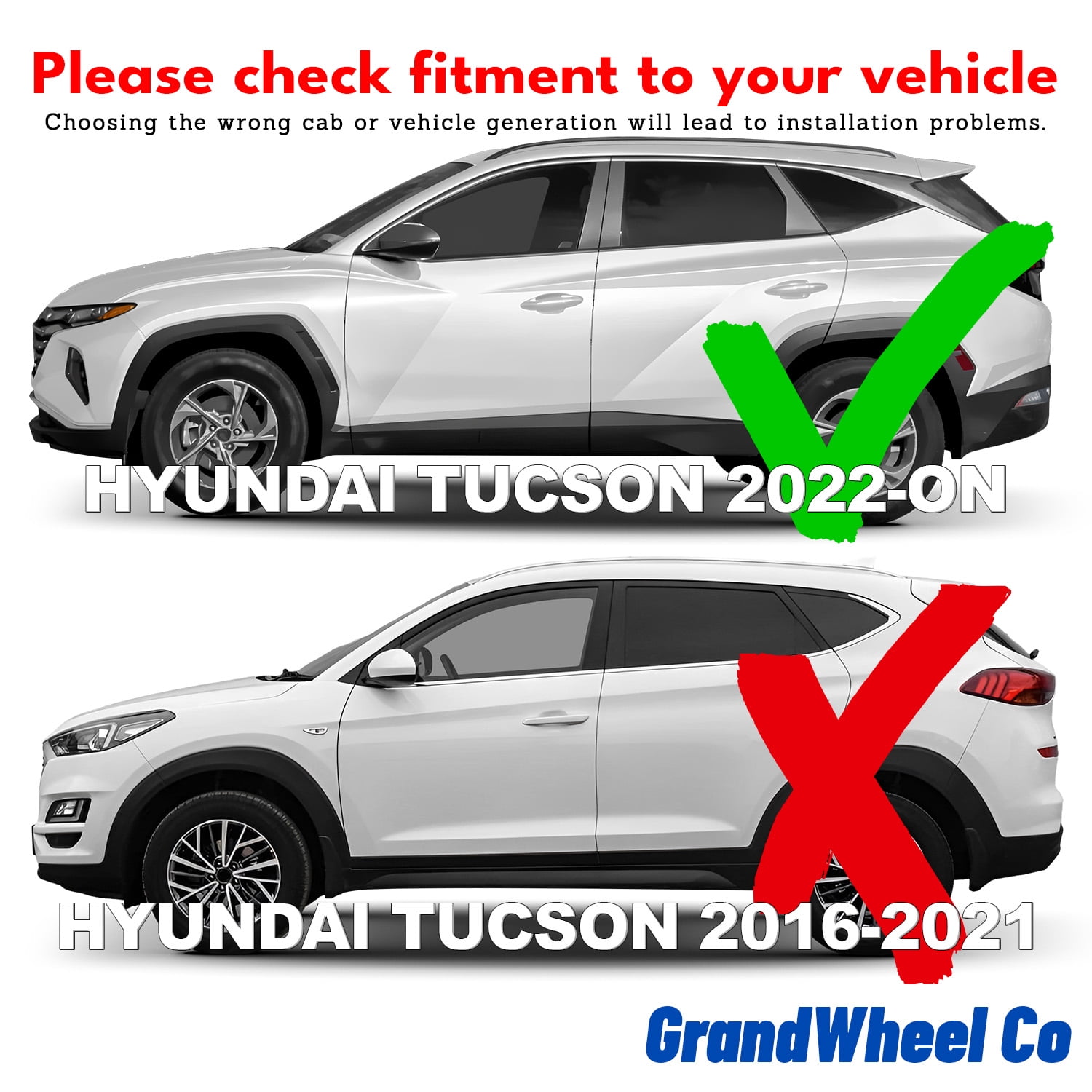 GrandWheel Co Window Deflectors Smoke Tinted In-Channel Side Window Vent Visor Deflectors Rain Guards Compatible with Tucson 2022-2026 - 4pcs. GW0718