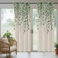 thumbnail image 5 of Outdoor Curtains for Patio Waterproof, Green Eucalyptus Leaves Outdoor Privacy Panels Grommet, Summer Botanical Weeping Rustic Blackout Outside Curtains for Porch/Cabana 54"x108", 2 Panels, 5 of 8