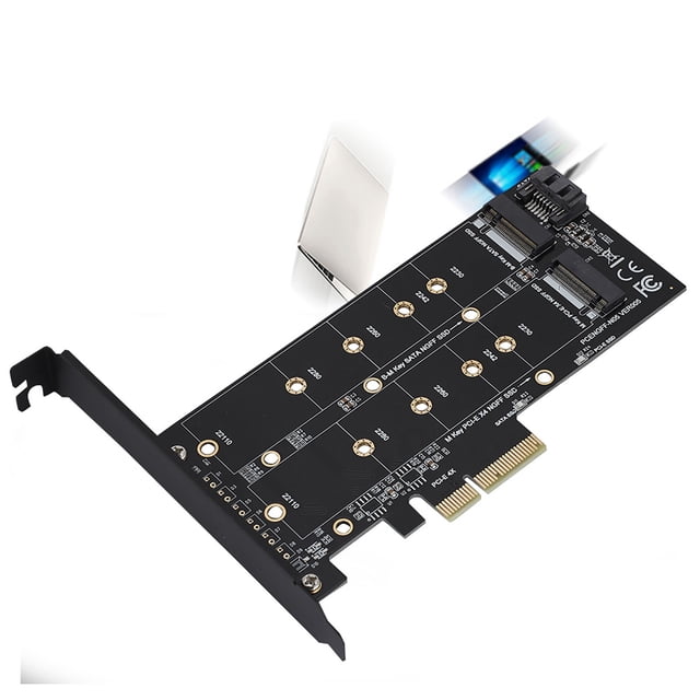 Adapter Card, High Speed Thick Effective PCI-E Riser Large Capacity PCI-E Power Supply for 2 Ports Adapter Card for Computer Accessories