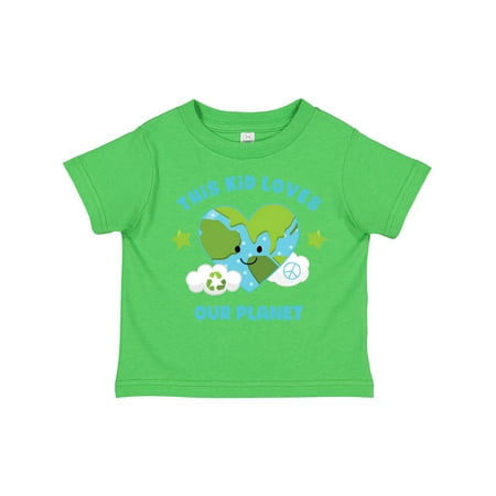

Inktastic This Kid Loves Earth Gift Toddler Toddler Girl T-Shirt