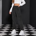 thumbnail image 4 of Nilvkv Girls Lounge Pants, Girls Sweatpants, Fleece Lined Joggers with Elastic Waist and Cuffed Legs, designed for Cozy Winter Warmth Gray 5-6 Years, 4 of 8