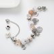 thumbnail image 2 of Pulsera con dijes para mujer, dije de corazón con cuentas de cristal, pulsera con colgante de árbol de la vida, joyería para vacaciones, cumpleaños, fiestas Feliz Sencillez, 2 of 5