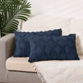 thumbnail image 2 of Unique Bargains 4 Pcs Soft Throw Pillow Covers for Home Dark Blue/White 12" x 20", 2 of 6