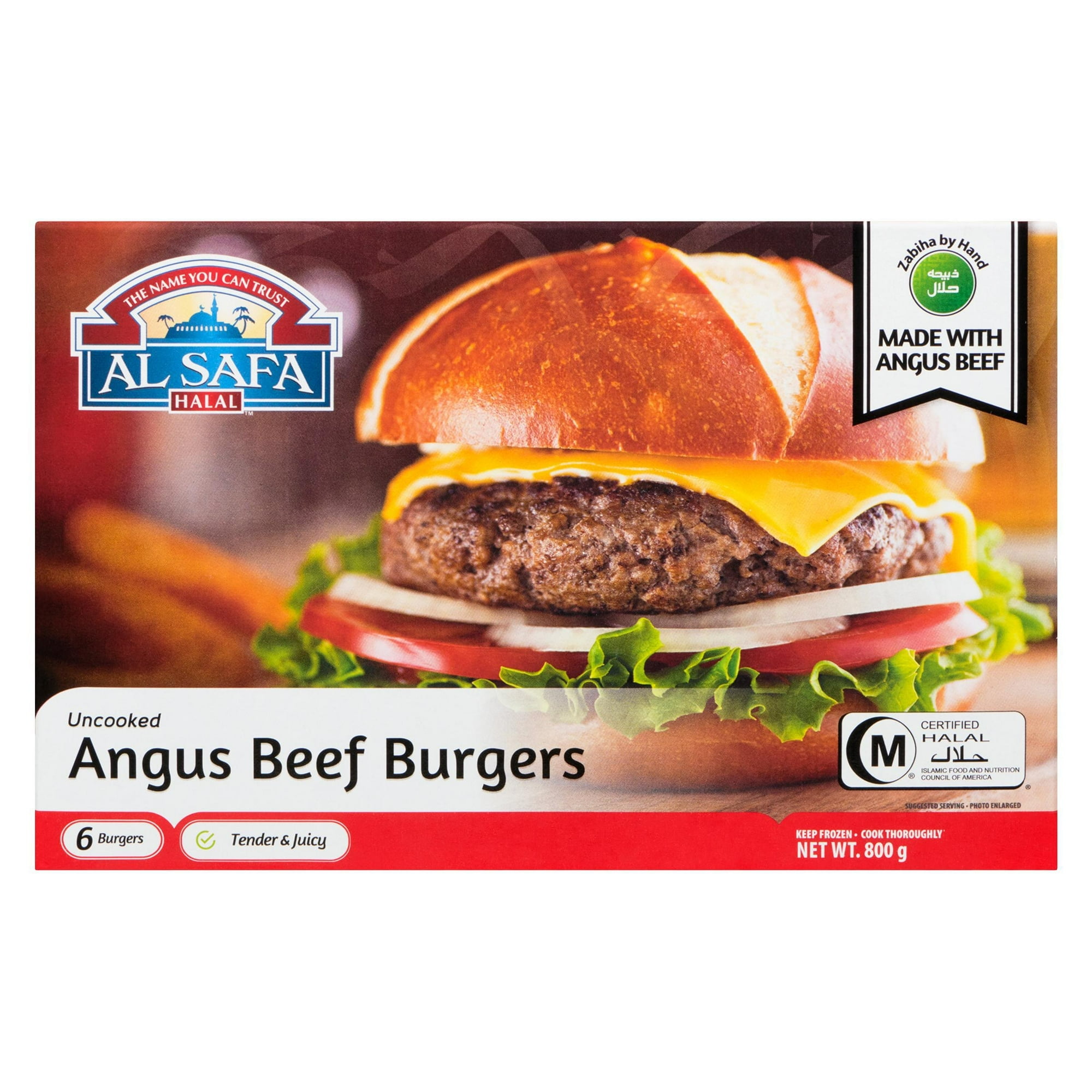Al Safa Halal Uncooked Angus Beef Burger, 800 g