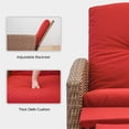 thumbnail image 4 of Indoor & Outdoor Recliner, All-Weather Wicker Reclining Patio Chair, Red Cushion (Red,1 Chair) Front Porch Outdoor Patio Furniture Chairs Set, 4 of 5