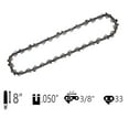 thumbnail image 3 of Morocca Replacement 8” Semi Chisel Chainsaw Chains 33 Drive Links for Harbor Freight Greenworks, 3 of 7