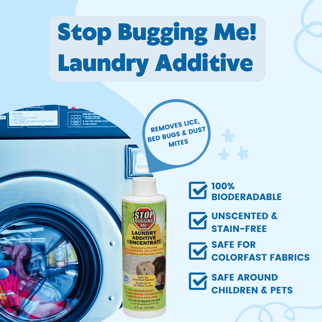 Stop Bugging Me Laundry Additive Concentrate for Super Lice, Bed Bugs & Dust Mites - Non-Toxic, Pet Safe | 8 fl. oz. - 774372
