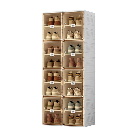 Caja organizadora de zapatos ANTBOX plegable, 8 capas y 16 rejillas