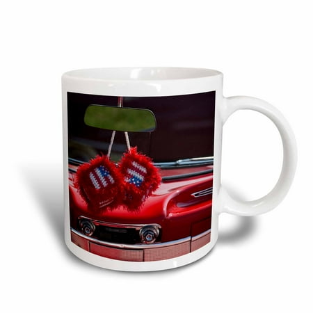 3dRose Massachusetts, Dice in 1950s classic car - US22 WBI0770 - Walter Bibikow, Ceramic Mug, 11-ounce