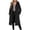 Black, variant on Woolen Coat Leisure Midlength Coat Womens Wool Blend PeaCoat Fashion Winter Dressy Overcoat Single Breasted Trench Jackets with Hood