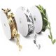thumbnail image 1 of BRILLAR Cinta de hojas de seda artificial para decoración de bodas, 3 rollos de hojas de ratán de follaje de simulación doradas/plateadas, 1 of 5