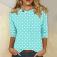 thumbnail image 2 of Womens Tops Long Sleeve, Blouses & Button-Down Shirts Cotton Women Workout Tops Plus Size Womens V Neck Tops Dressy Casual Sexy Hawaiian Shirts Blue, 2 of 5